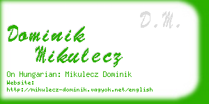 dominik mikulecz business card